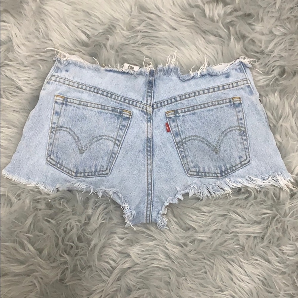 Levi’s vintage lightwash distressed shorts